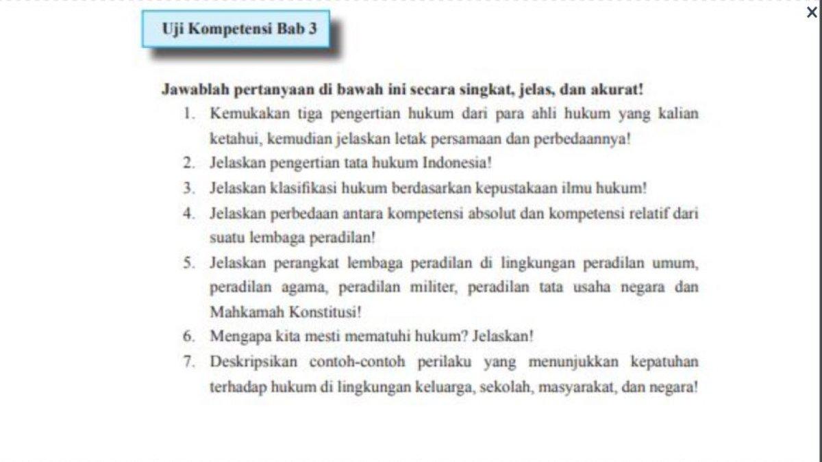 Soal PPKn kelas 11 SMA Bab 3 Kurikulum 2013