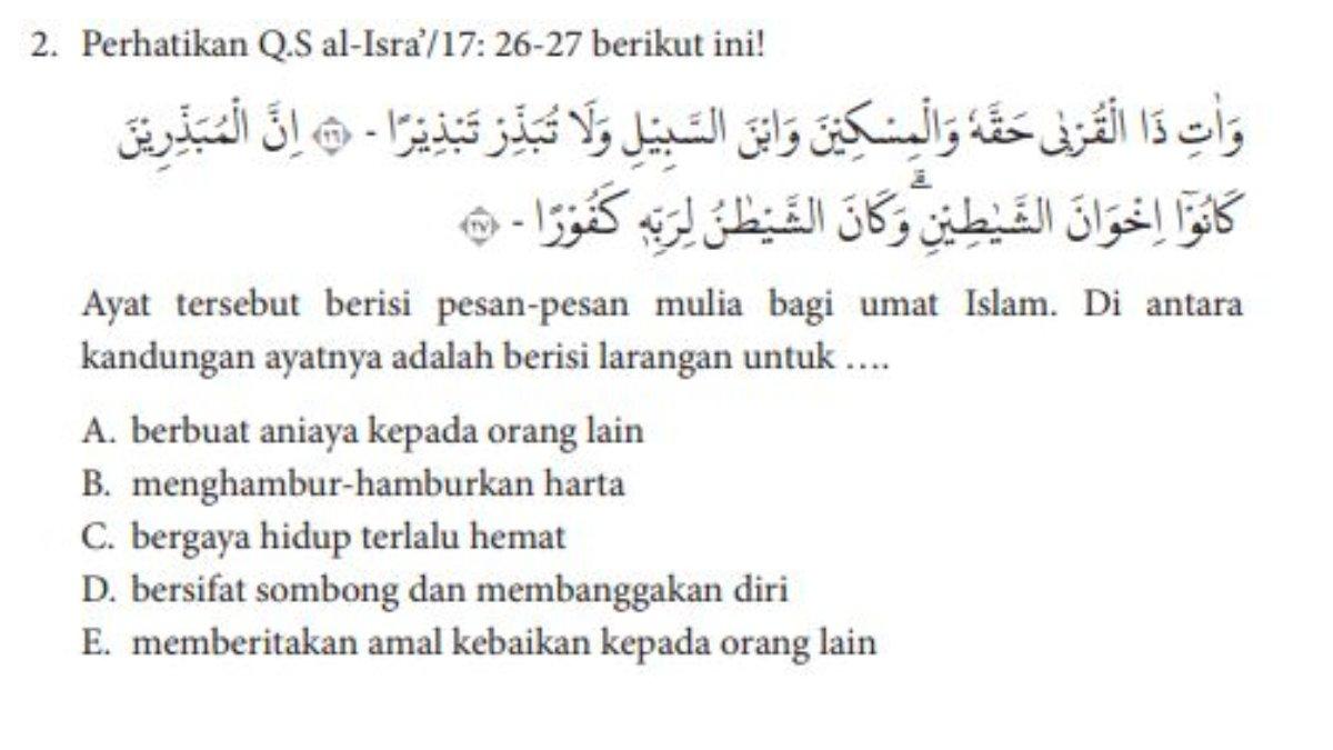 Soal pilihan ganda nomor 2 halaman 80