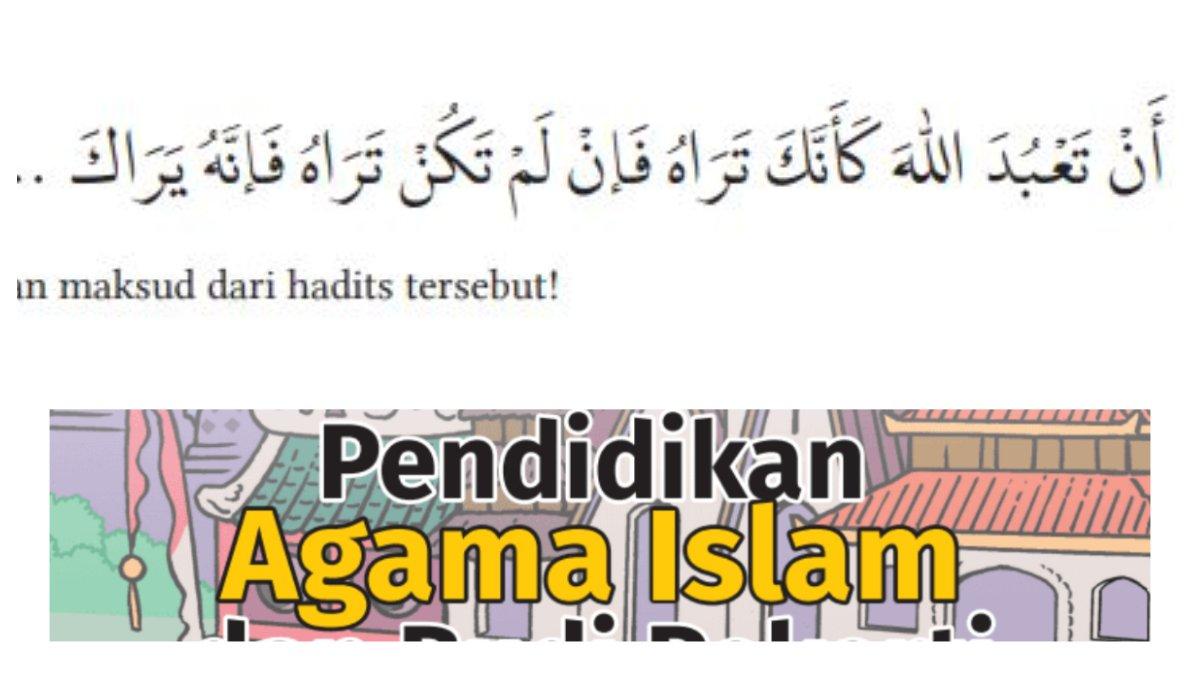 Soal Uraian Nomor 5 terdapat potongan Hadis. Soal ini terdapat di halaman 67.