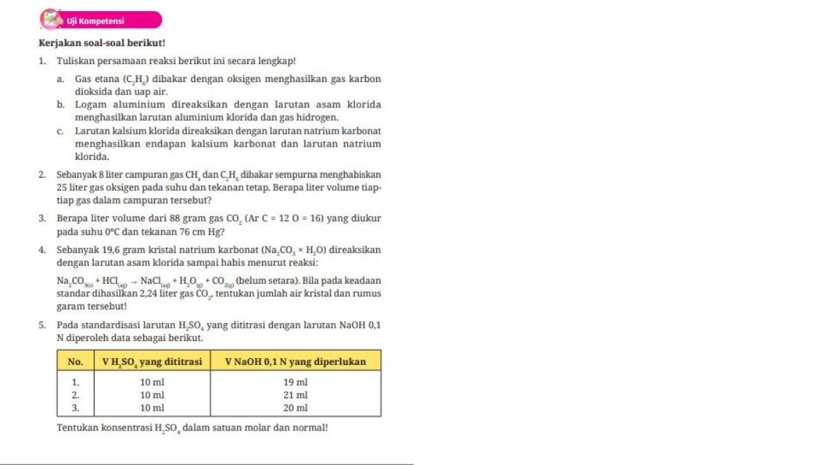 Soal nomor 1-5 Bab 7: Uji Kompetensi Halaman 167.
