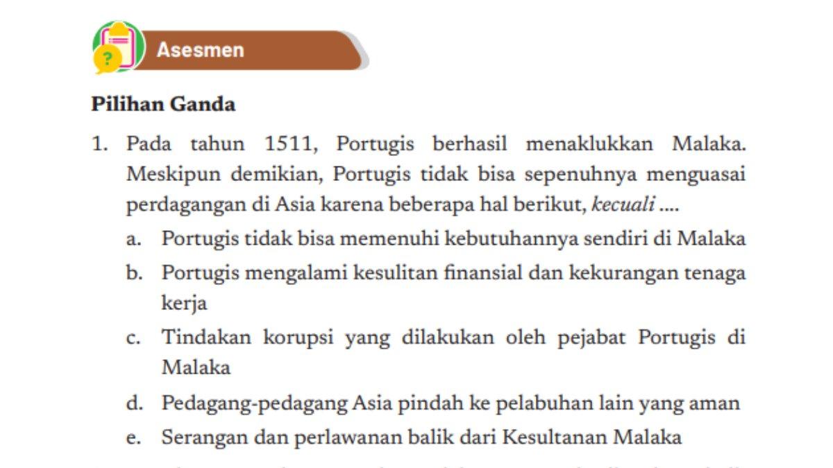 Berikut pilihan ganda soal nomor 1