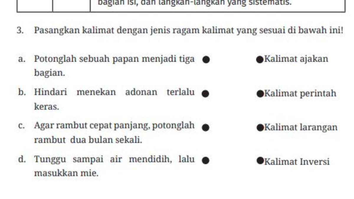 KUNCI JAWABAN - Soal untuk nomor tiga Bahasa Indonesia Kelas 9 SMP Bab 3 uji kompetensi diambil pada Rabu (16/7/2025).