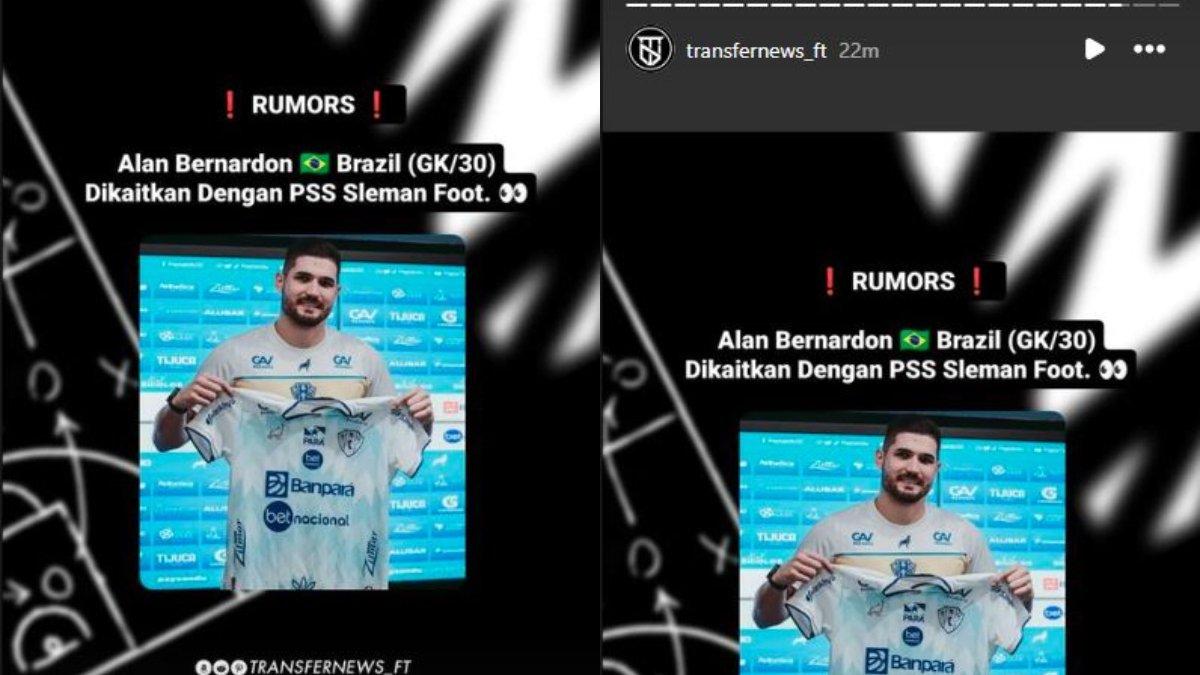 Rumor sosok Alan Bernardon yang merupakan kiper dari Brasil yang masuk radar PSS Sleman jelang gelaran Liga 1 2024, Kamis, 27 Juni 2024. Alan Bernardon berpotensi menjadi pengganti sosok Anthony Pinthus di bawah mistar gawang PSS Sleman.