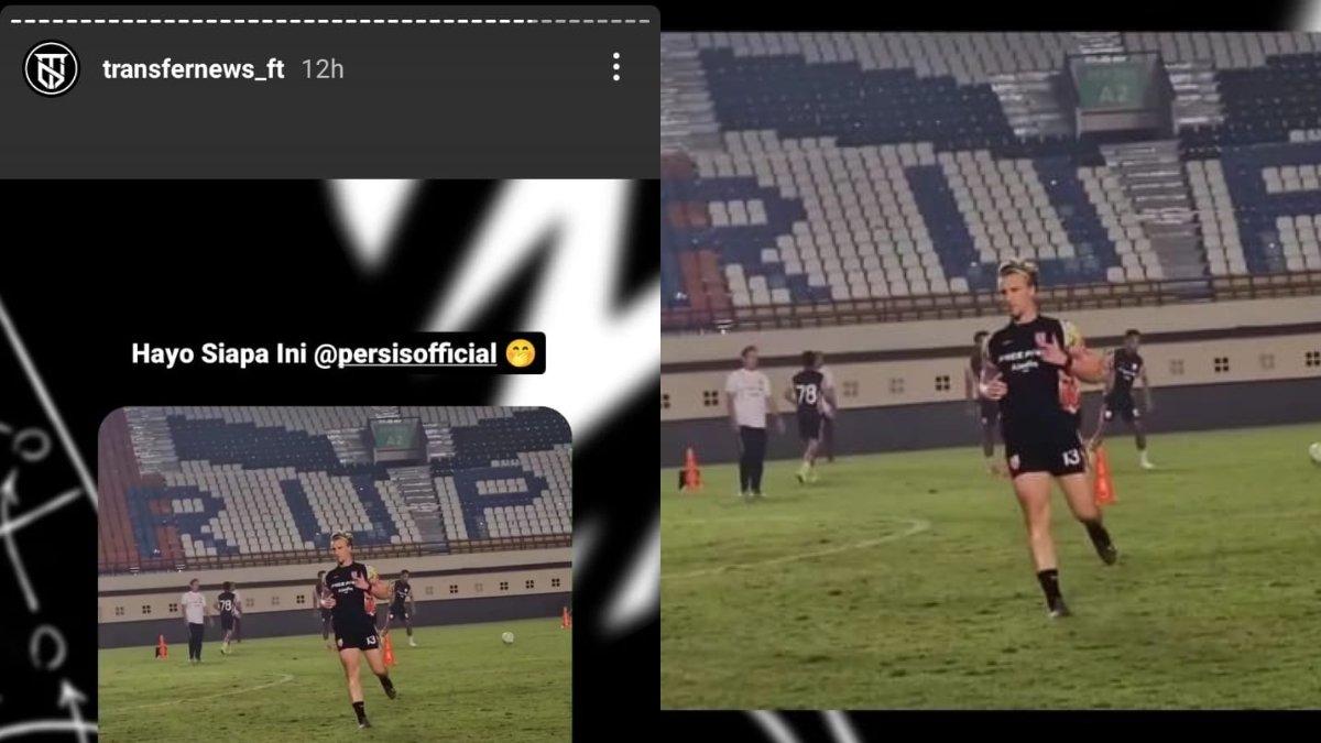 Satu sosok asing terpantau tengah mengikuti sesi latihan Persis Solo jelang Piala Presiden 2024, Kamis 18 Juli 2024.