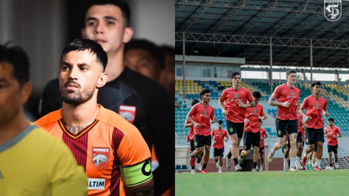 Kolase foto kapten Borneo FC, Stefano Lilipaly (kiri) yang santer dilirik Persebaya Surabaya (kanan) untuk putaran kedua Liga 1 2024.