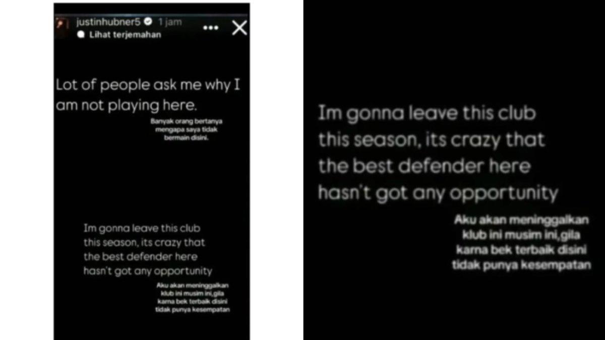 Postingan story Justin Hubner mengenai dirinya yang bakal angkat kaki dari Wolverhampton Wanderers.