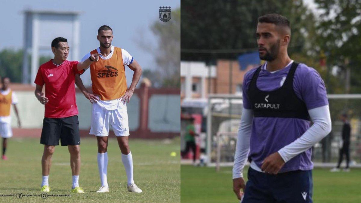 Kolase foto striker anyar Persipura Jayapura asal Prancis, yakni Enzo Celestine.