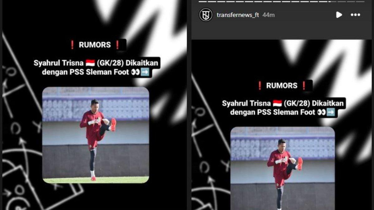 Rumor kiper Timnas Indonesia, Syahrul Trisna yang dilirik oleh PSS Sleman jelang bursa transfer musim 2024/2025 kelak.
