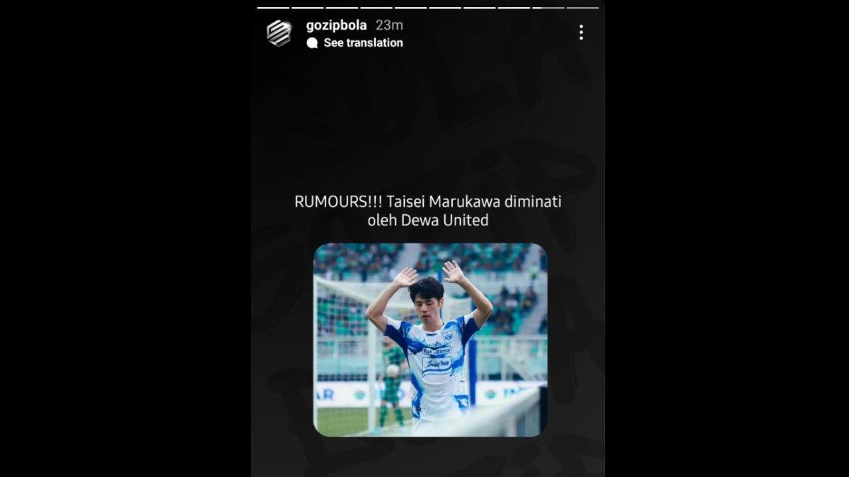 Rumor diminatinya winger PSIS Semarang asal Jepang, yakni Taisei Marukawa oleh Dewa United seiring berakhirnya Liga 1 2023.