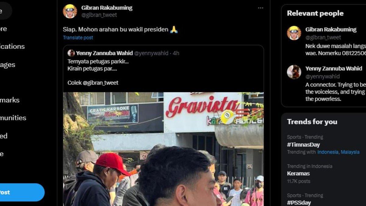 Walikota Solo, yakni Gibran Rakabuming menanggapi dengan santai kelakar Yenny Wahid jelang Pilpres 2024.