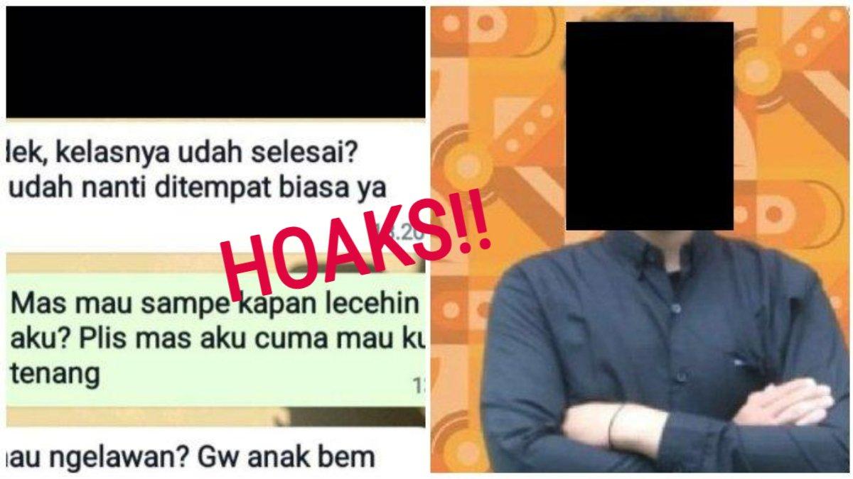Tangkap layar cuitan viral yang menyebut seorang mahasiswa berinisial MF yang diduga lecehkan junironya. Ternyata kasus pelecehan ini cuma hoaks yang disebar seorang pria.