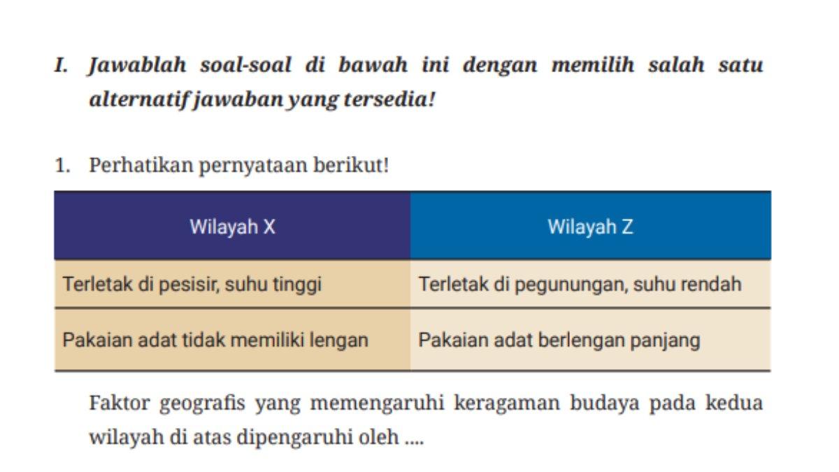 Berikut gambar soal pilihan ganda nomor 1