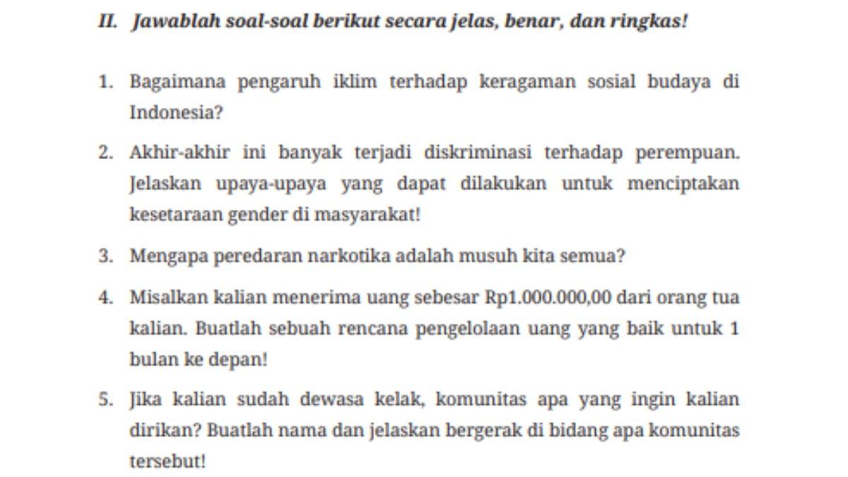 Berikut soal esai IPS kelas 7 edisi revisi halaman 227 kurikulum merdeka soal pemberdayaan masyarakat