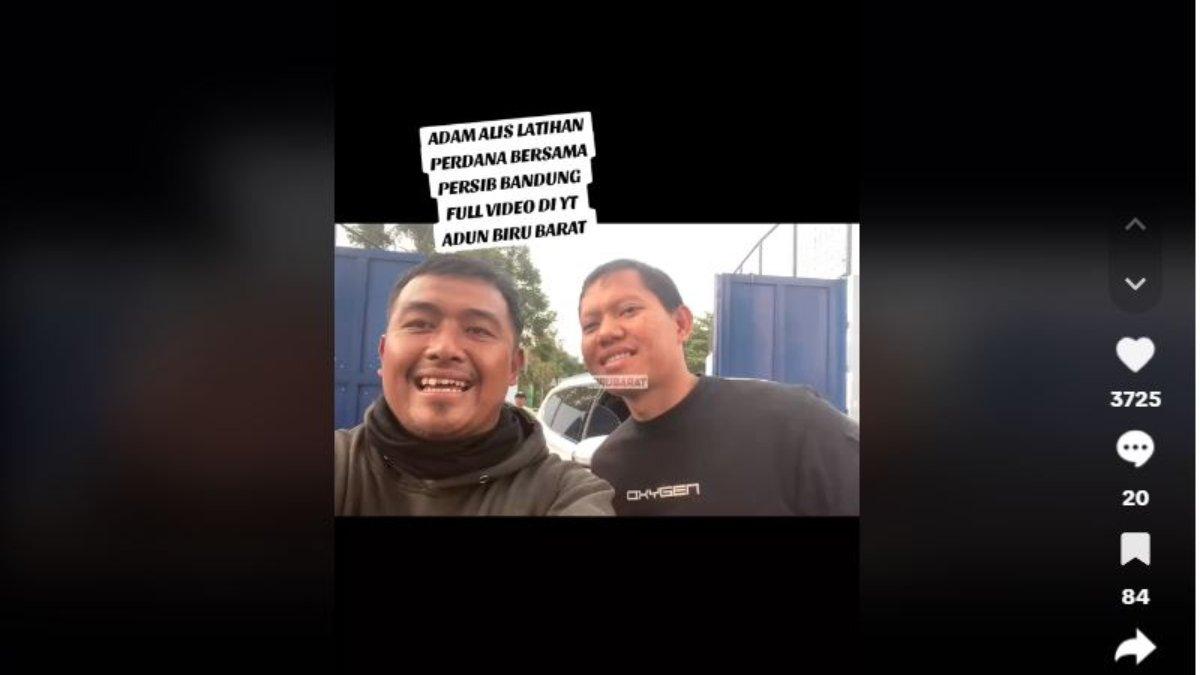 Tangkapan layar cuplikan pemain baru Persib Bandung, yakni Adam Alis yang sudah turut hadir di sesi latihan Pangeran Biru jelang laga melawan Persis Solo di Piala Presiden 2024. Latihan Persib Bandung tersebut digelar di Lapangan Arcamanik, Jawa Barat pada Selasa, 23 Juli 2024 lalu. Adam Alis datang ke Persib Bandung dengan status pinjaman dari Borneo FC.