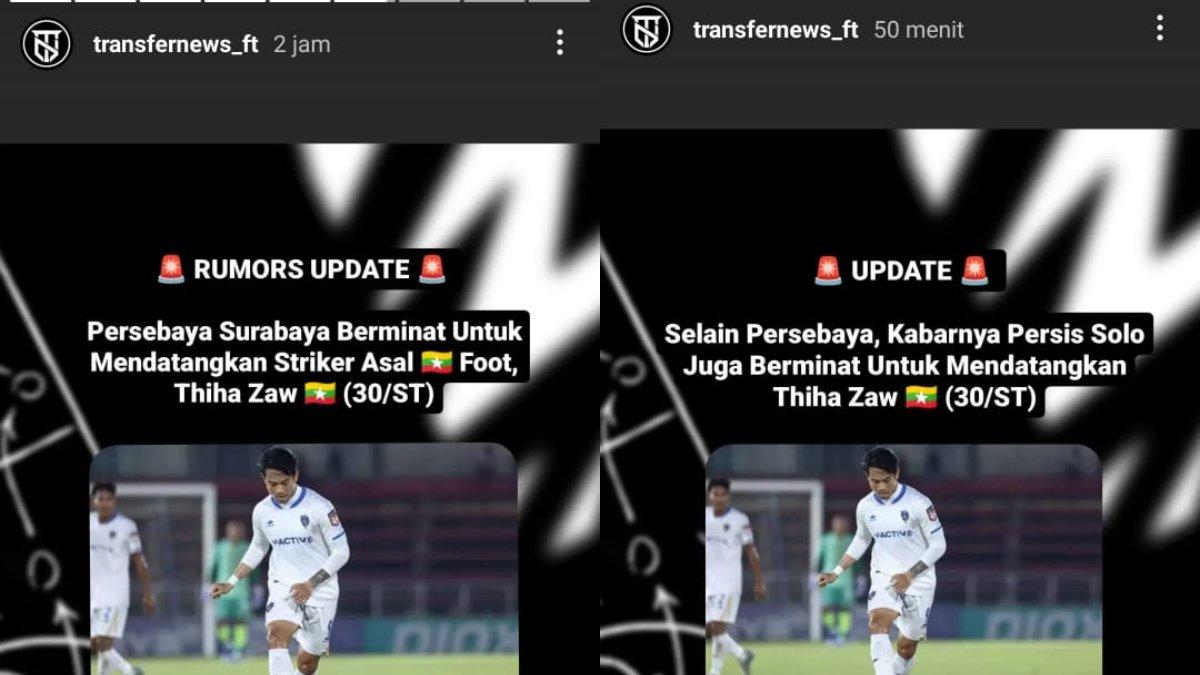 Thiha Zaw masuk lis bidikan Persebaya Surabaya dan Persis Solo.