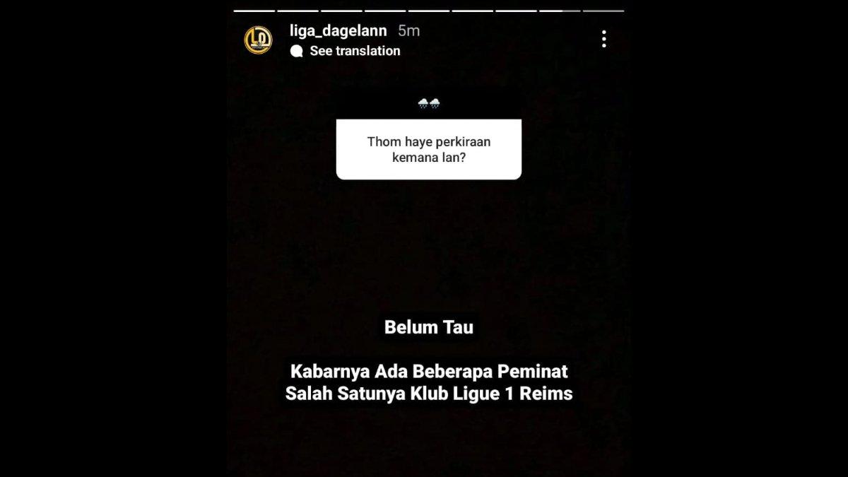 Rumor gelandang Timnas Indonesia, Thom Haye yang diminati klub Liga Prancis, yakni Stade de Reims.