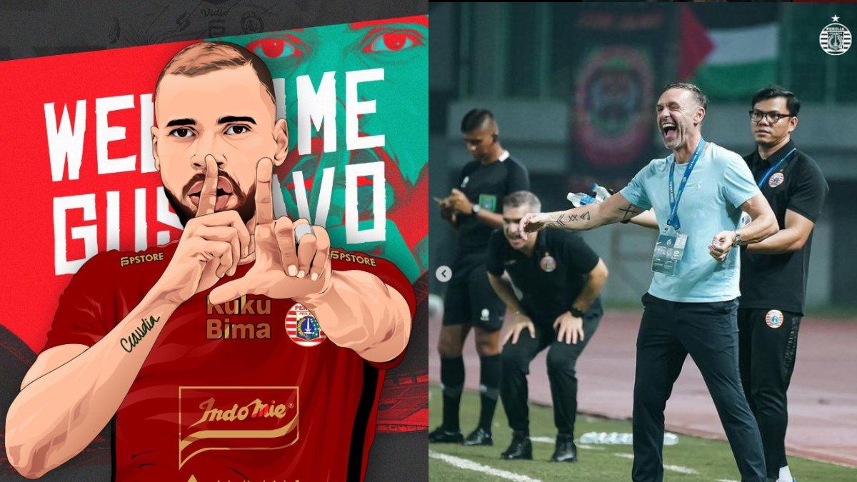 Kolase foto rekrutan anyar Persija Jakarta, Gustavo Almeida (kiri) dan juru taktik Macan Kemayoran di Liga 1 2023, Thomas Doll (kanan).