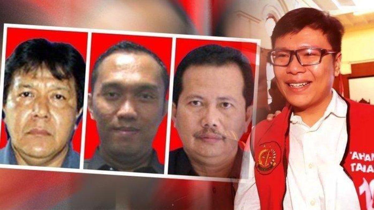 (Kiri) Tiga hakim PN Surabaya yang dijadikan tersangka dugaan kasus suap dan (Kanan) Gregorius Ronald Tannur yang terjerat kasus pembunuhan pacarnya Dini Sera Afriyant. Mahkamah Agung (MA) menyatakan tiga hakim Pengadilan Negeri (PN) Surabaya yang ditangkap terkait dugaan suap dan gratifikasi terancam diberhentikan tidak dengan hormat.