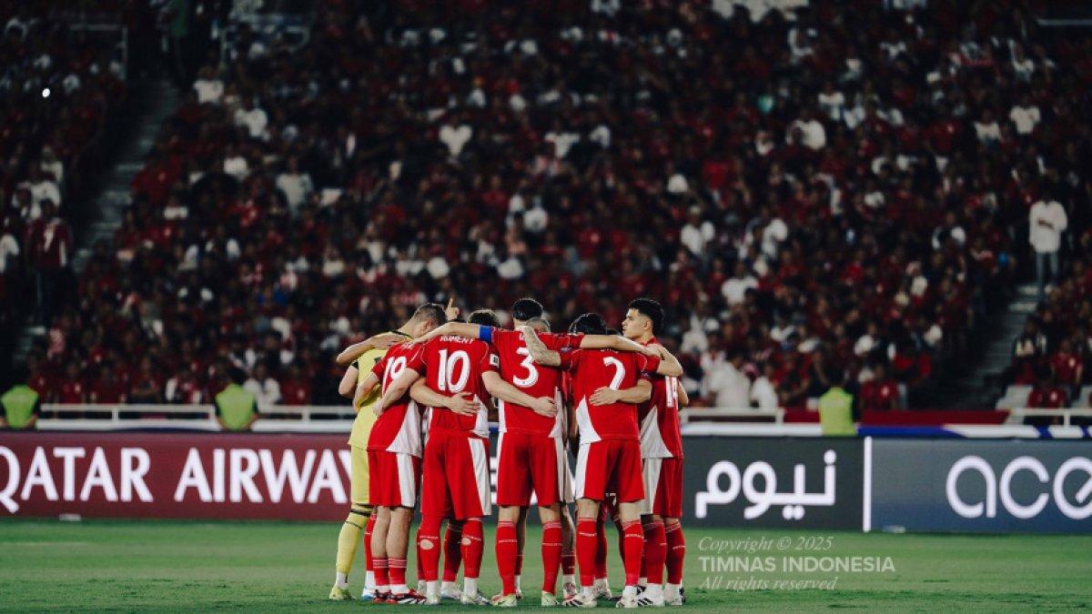 TIMNAS INDONESIA - Timnas Indonesia meraih kemenangan saat melawan Bahrain di Kualifikasi Piala Dunia 2026 Zona Asia, Kamis (25/3/2025). Terbaru, Timnas Indonesia berhasil naik ke peringkat 123 FIFA menjadi rekor selama 15 tahun terakhir.