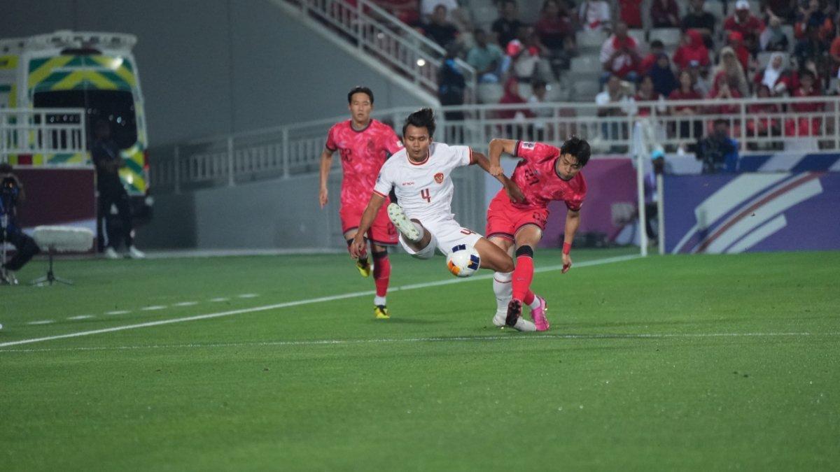 Skuad Timnas U-23 Indonesia vs Korea Selatan dalam perempat final Piala Asia U-23 2024, Jumat 26 April 2024.