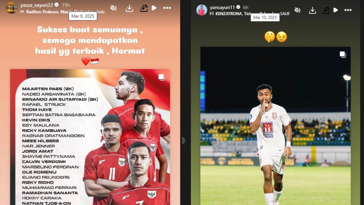 DUA PEMAIN TIMNAS INDONESIA - Unggahan Yakob dan Yance Sayuri setelah tak dipanggil Patrick Kluivert ke Timnas Indonesia