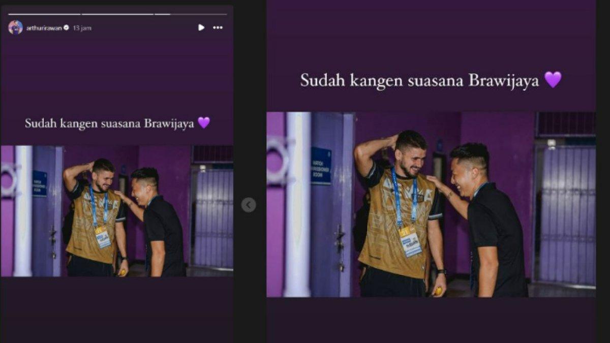 Unggahan akun Instagram bos Persik Kediri, Arthur Irawan, Rabu (5/6/2024). Dirinya memberikan kode akan datangkan pemain sayap Dewa United, Majed Osman