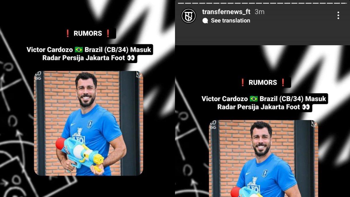 RUMOR - Sosok bek asing asal Brasil, yakni Victor Cardozo tengah dikabarkan masuk ke radar transfer Persija Jakarta jelang musim 2024/2025.