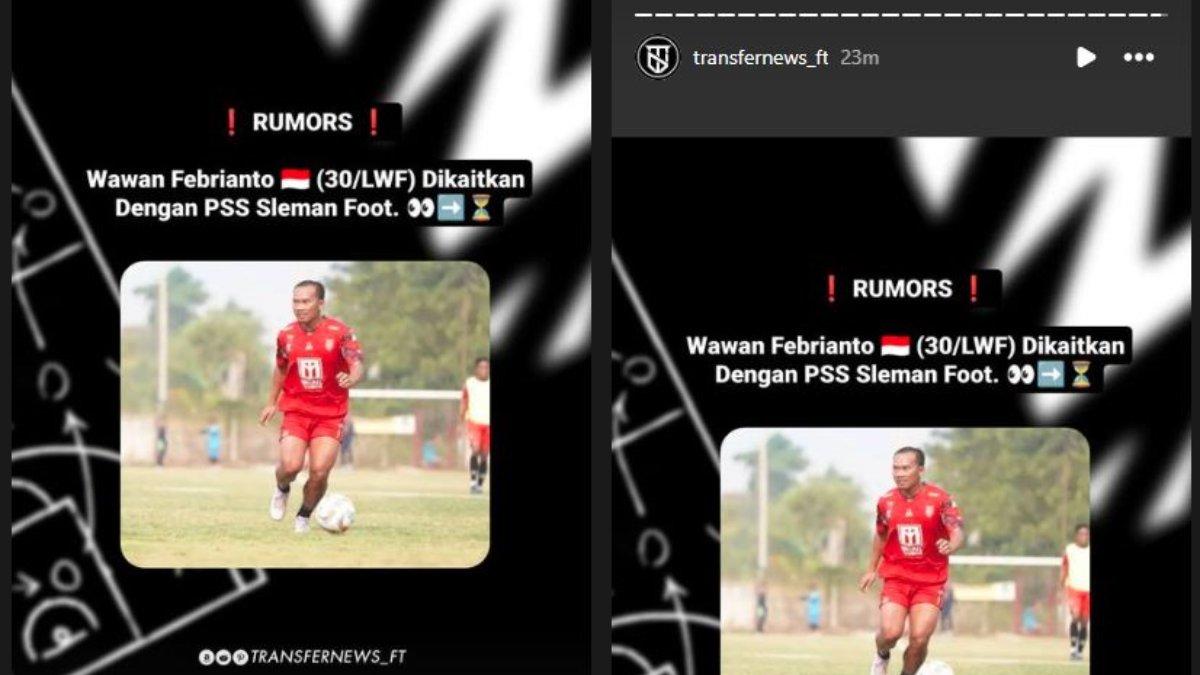 Rumor diminatinya winger Malut United, yakni Wawan Febrianto oleh PSS Sleman jelang musim 2024/2025 kelak.