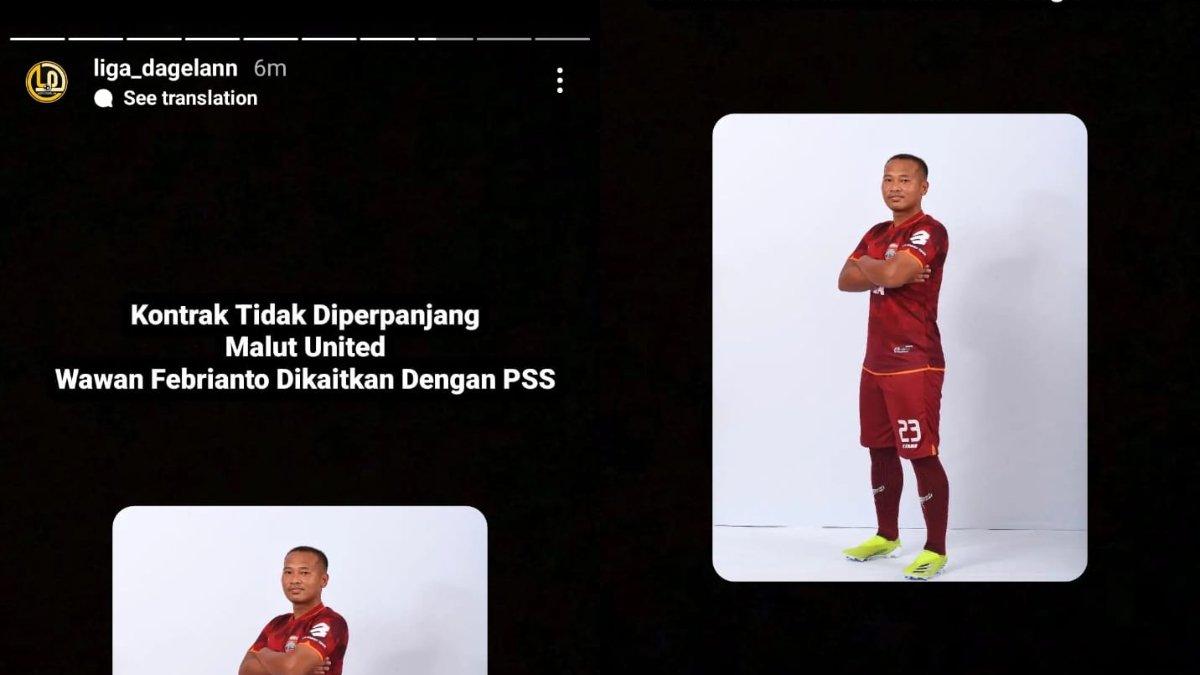 Rumor winger Malut United, yakni Wawan Febrianto yang santer hengkang dan kini dikaitkan dengan PSS Sleman untuk musim 2024/2025 mendatang.