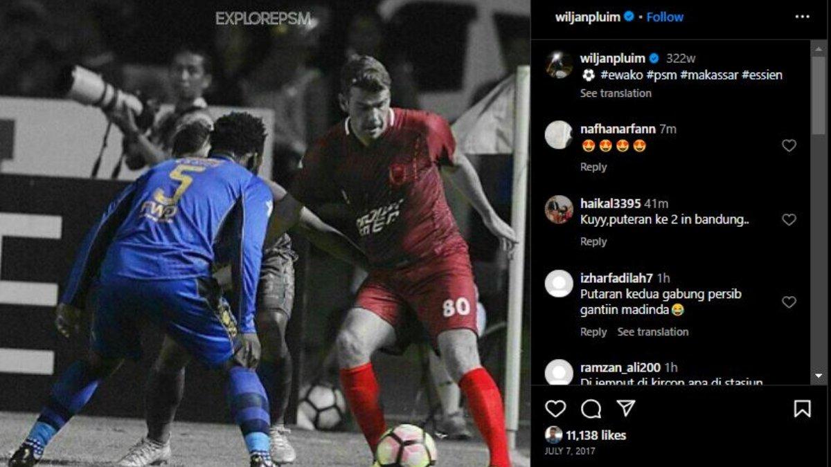 Tangkapan layar Bobotoh yang mengajak Wiljan Pluim ke Persib Bandung pada putaran kedua Liga 1 2023 mendatang.
