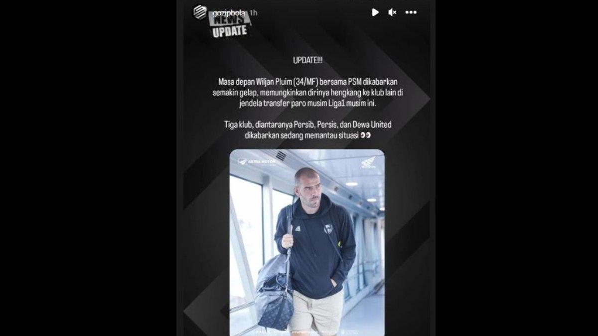 Rumor gelandang asal Belanda milik PSM Makassar, yakni Wiljan Pluim yang santer dikabarkan ingin hengkang dari Juku Eja dan tengah dipantau oleh Persib Bandung, Persis Solo, serta Dewa United, Rabu 20 September 2023.