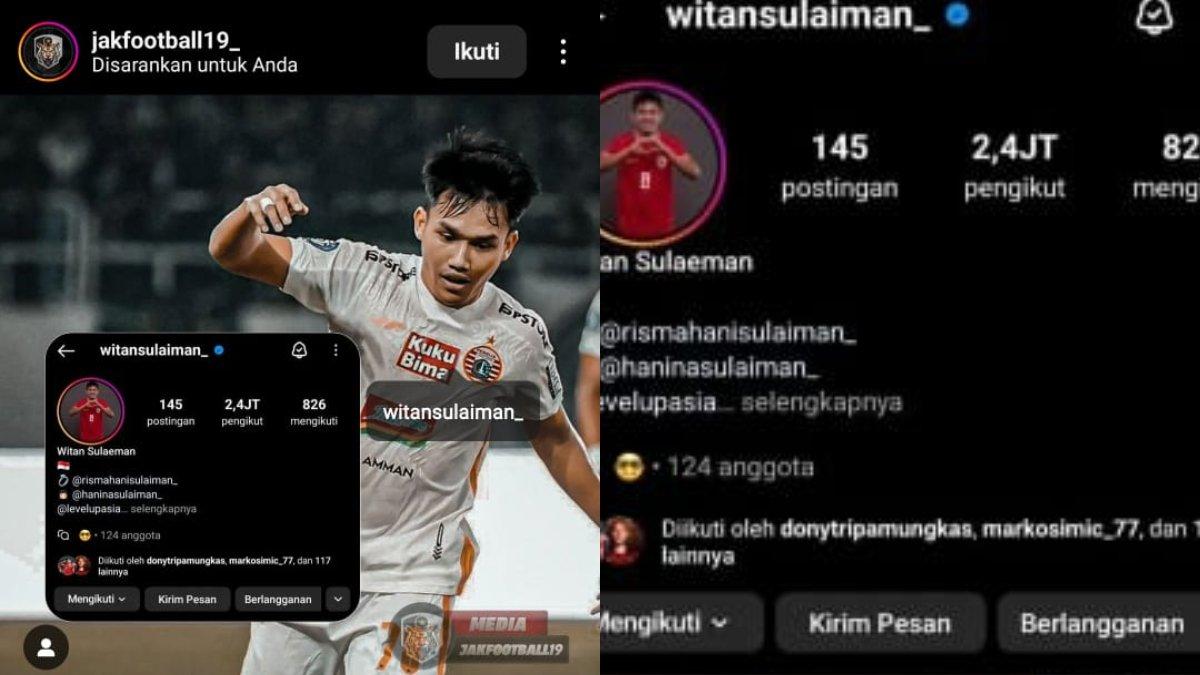 Bio Instagram Witan Sulaeman yang dicurigai Jakmania.