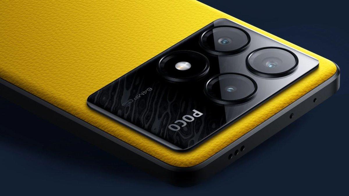 Tampilan desain bodi belakang berbahan kulit POCO X6 Pro 5G.