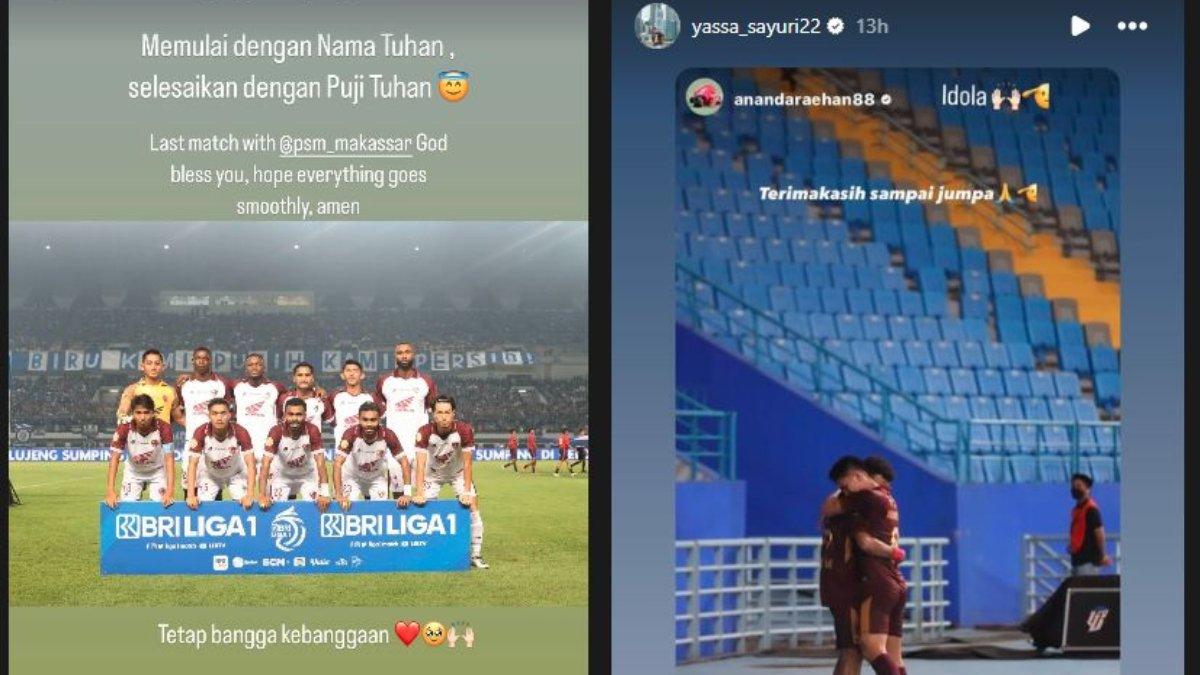 Dua kode berbau perpisahan tengah diunggah oleh winger PSM Makassar, Yakob Sayuri di penghujung Liga 1 2023.