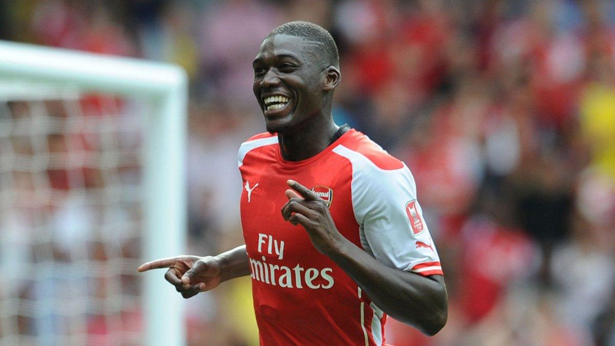 Potret Yaya Sanogo saat masih berseragam Arsenal.