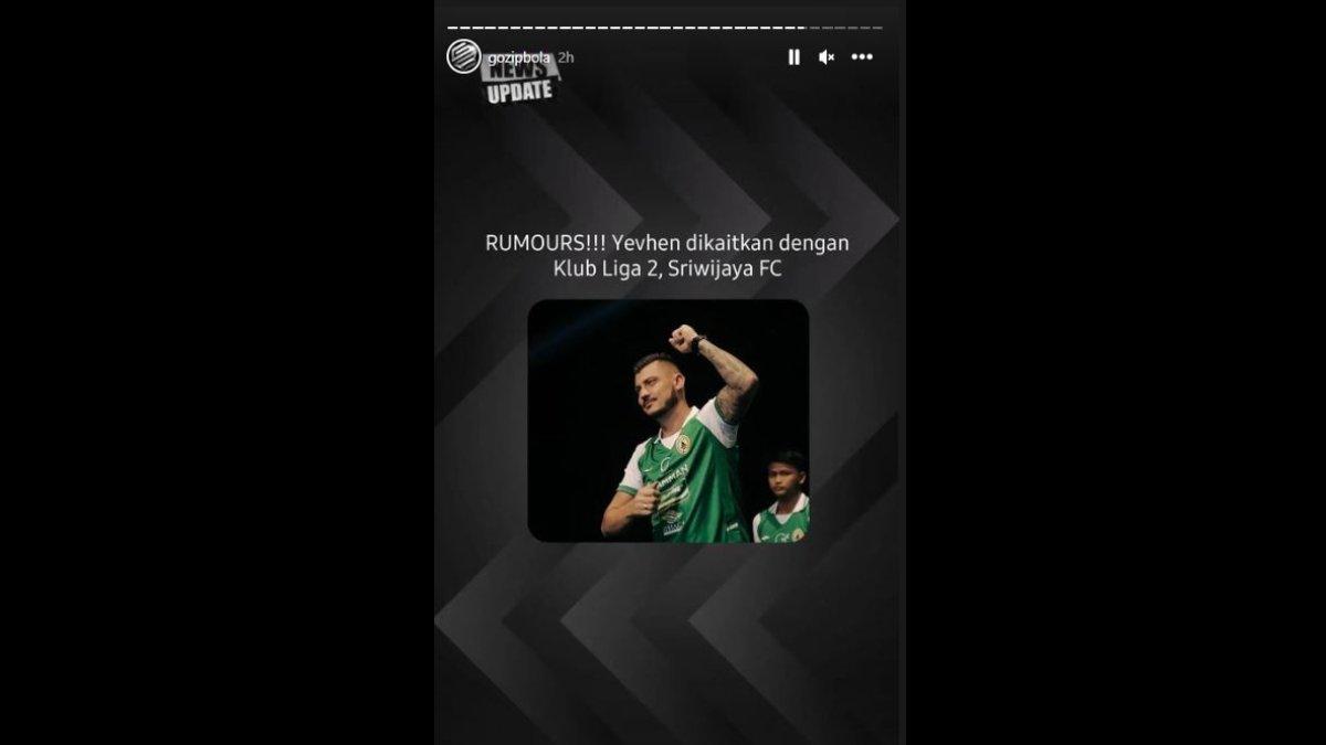 Rumor diminatinya Yevhen Bokhashvili oleh Sriwijaya FC di gelaran Liga 2 2023 ini.