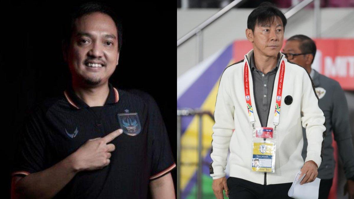 Bos alias CEO PSIS Semarang, Yoyok Sukawi (kiri) dan eks pelatih Timnas indonesia, Shin Tae-yong (kanan).