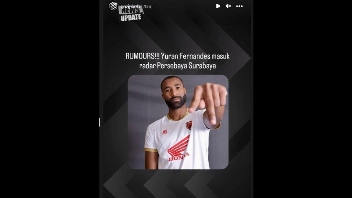 Rumor diminatinya bek asing PSM Makassar, Yuran Fernandes oleh Persebaya Surabaya jelang dimulainya putaran kedua Liga 1 2023.