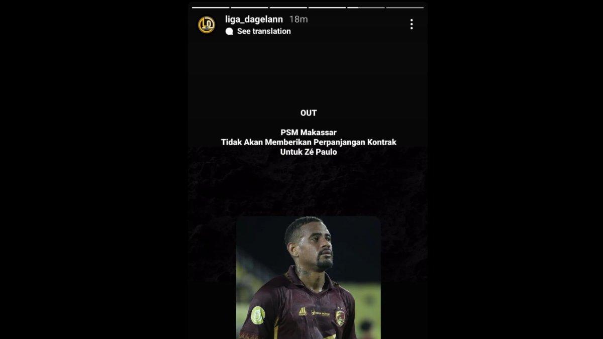 Rumor dilepasnya sosok Ze Paulo oleh PSM Makassar pada penghujung Liga 1 2023 kelak.