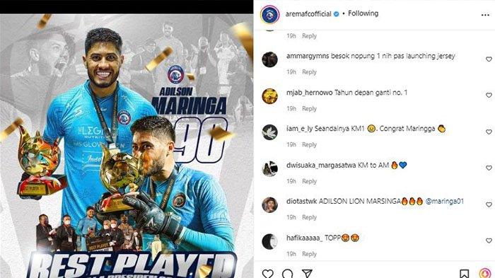 Adilson Maringa tuai banyak pujian dari Aremania seusai jadi pemain terbaik Piala Presiden 2022 hingga minta manajemen berikan izin nomor punggung 1 milik Kurnia Meiga untuknya.