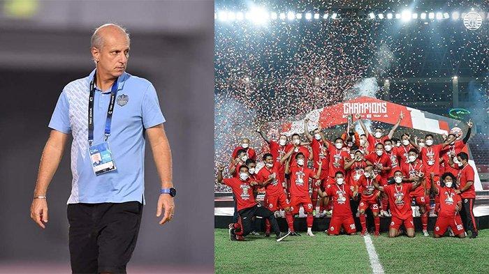 Alexandre Gama pada postingan Instagram @Gamalima7 pada 28 Februari 2021 dan Selebrasi perayaan Persija juara (kanan) pada postingan Instagram @persija pada 26 April 2021. Kandidat terkuat pelatih Persija Jakarta.