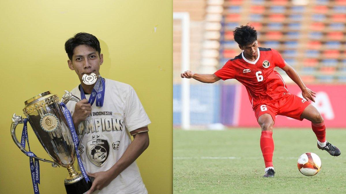 Kolase foto sosok Ananda Raehan, wonderkid PSM Makassar yang kini tampil gemilang di SEA Games 2023 bersama Timnas U-22 Indonesia.