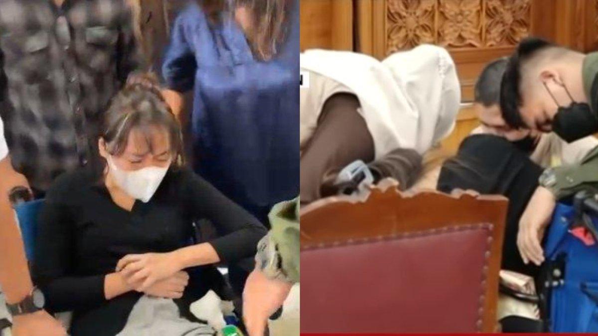 Kolase Anastasia Pretya Amanda (20), mantan kekasih Mario Dandy pingsan saat memenuhi panggilan Majelis Hakim Pengadilan Negeri (PN) Jakarta Selatan, Selasa (4/7/2023).