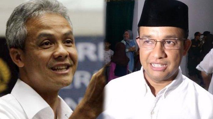 Anies Baswedan dan Ganjar Pranowo dalam kolase.