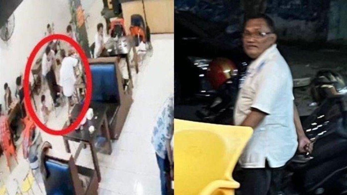 Balita yang tersungkur dipukul oleh seorang pria Wakil Direktur Rumah Sakit.