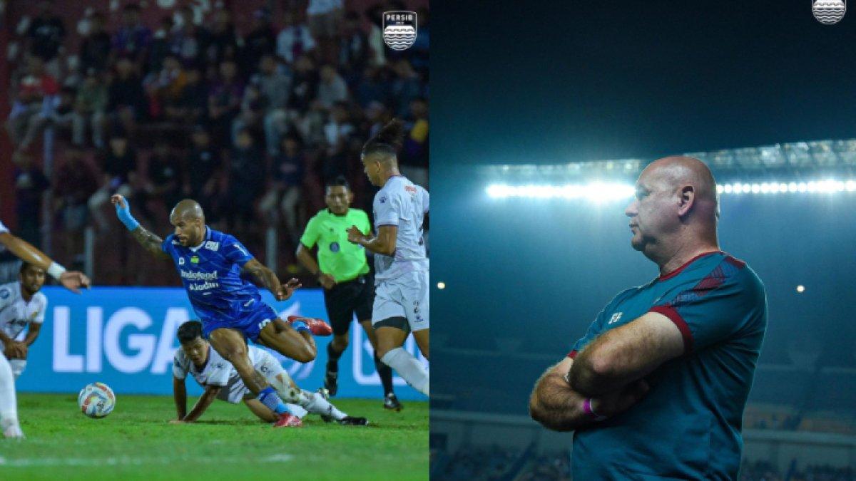 Cuplikan aksi David da Silva (kiri) dan pelatih anyar Persib Bandung Bojan Hodak (kanan).