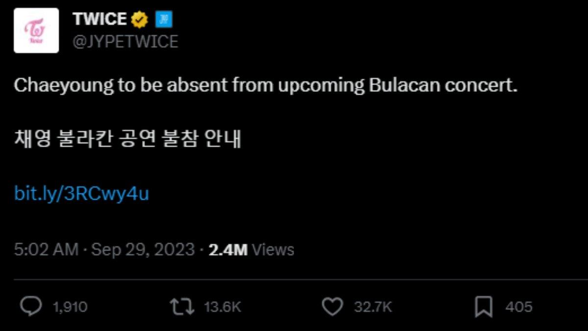 chayeoung twice absen di konser