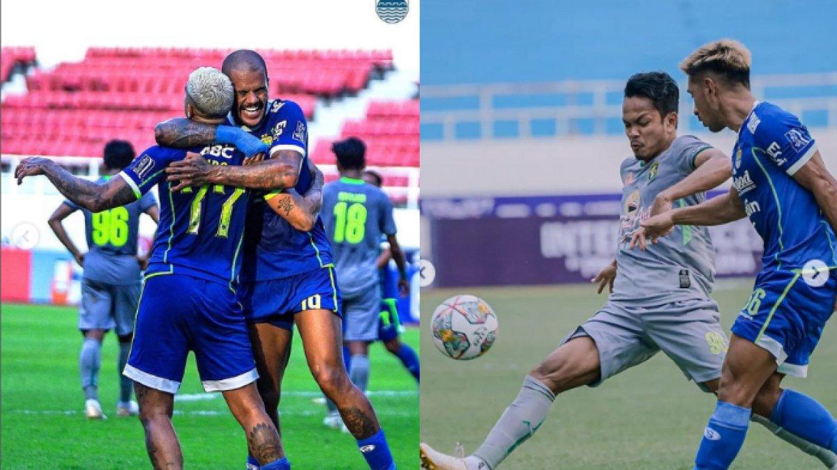 Persib Bandung vs Persebaya Surabaya dalam laga lanjutan Liga 1 2022 di Stadion Jatidiri, Semarang Sabtu (10/12/2022). Duo Brasil David da Silva dan Ciro Alves bawa Maung Bandung menang atas Bajul Ijo dengan skor 2-1.