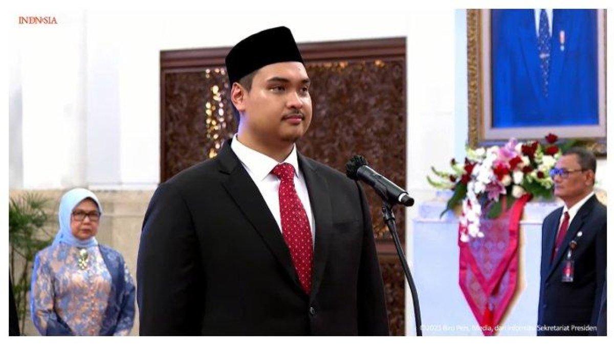 Dito Ariotedjo resmi dilantik oleh Presiden Joko Widodo sebagai Menteri Pemuda dan Olahraga (Menpora) RI di Istana Negara, Senin (3/4/2023).