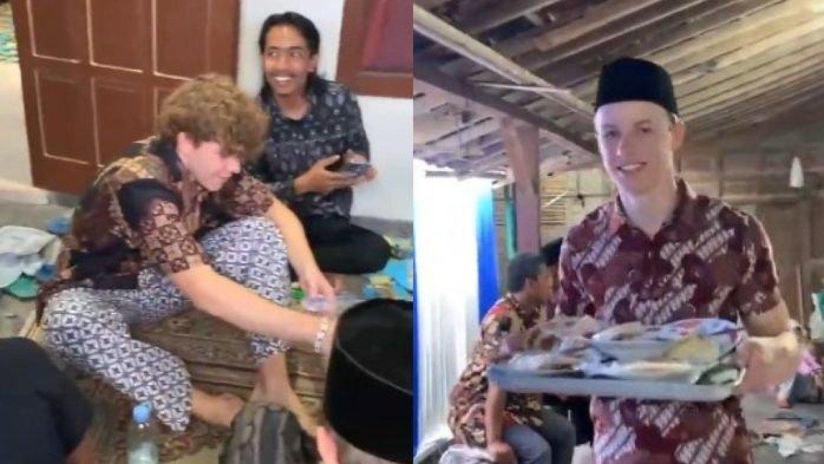 Sebuah video memperlihatkan aksi dua Warga Negara Asing (WNA) mengikuti tradisi Nyinom di Klaten, Jawa Tengah, beredar viral di medsos.